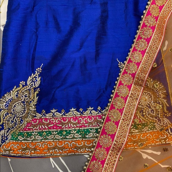 Tricolor shalwar suit with crystals all over - Picture 2 of 10